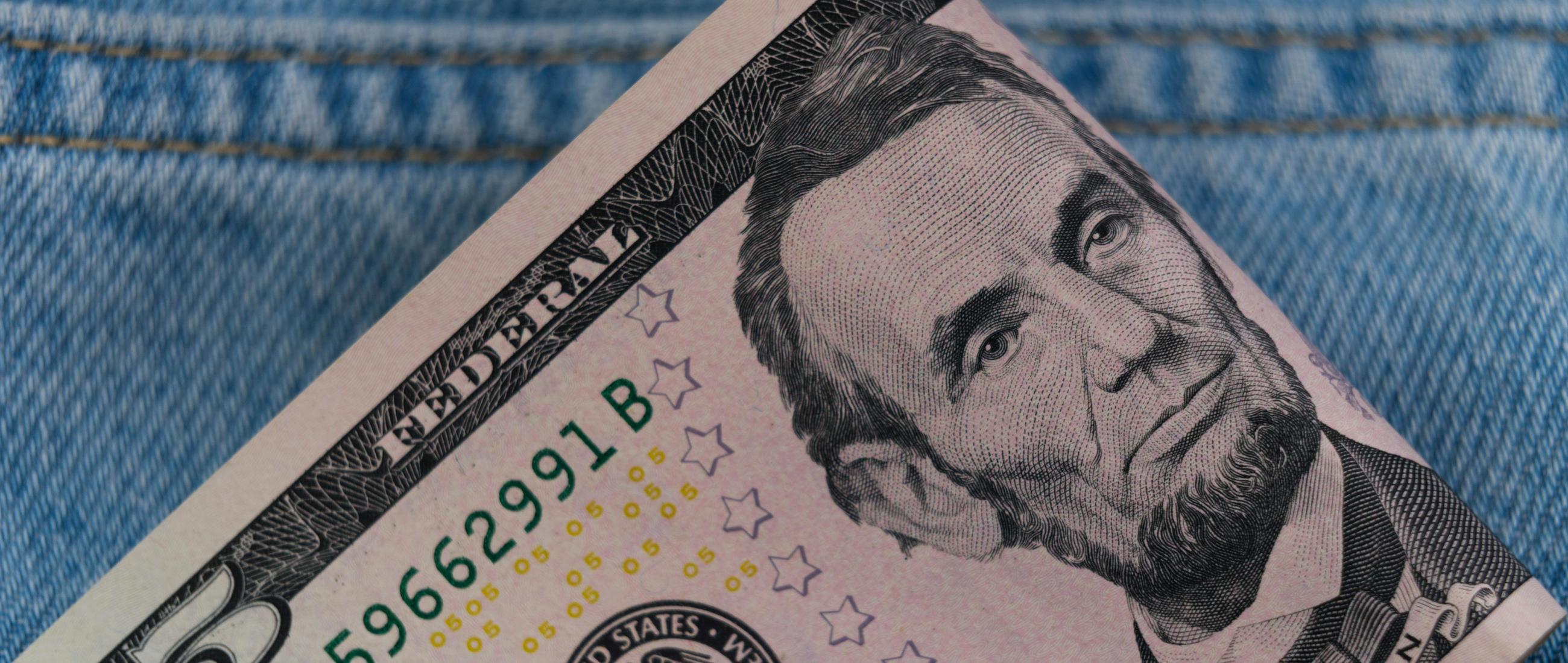Dollar note in a back pocket