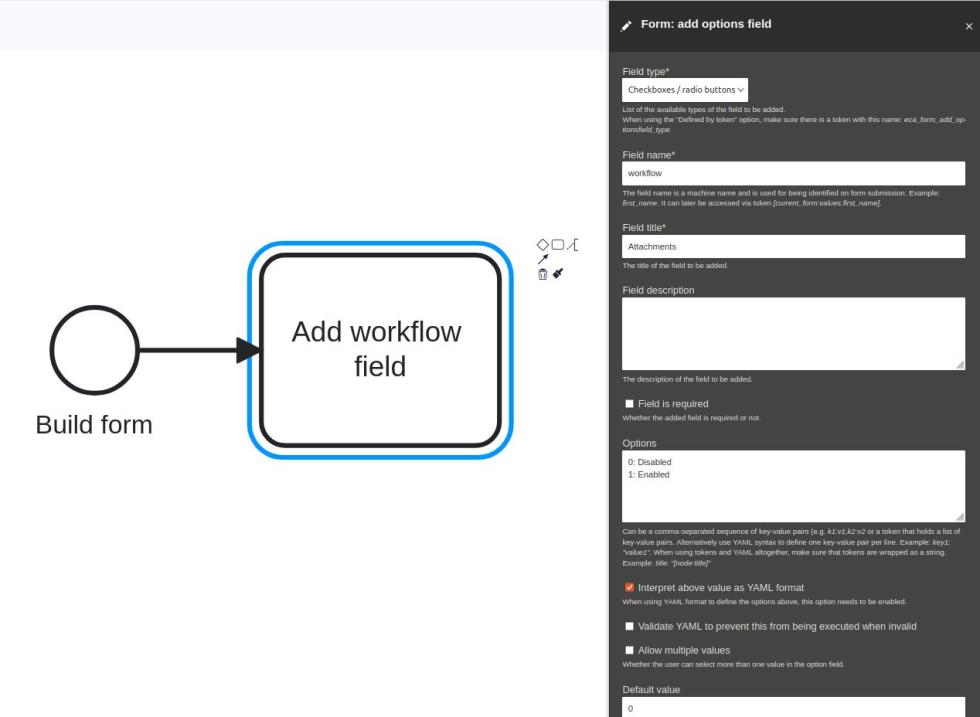 ECA to modify a form