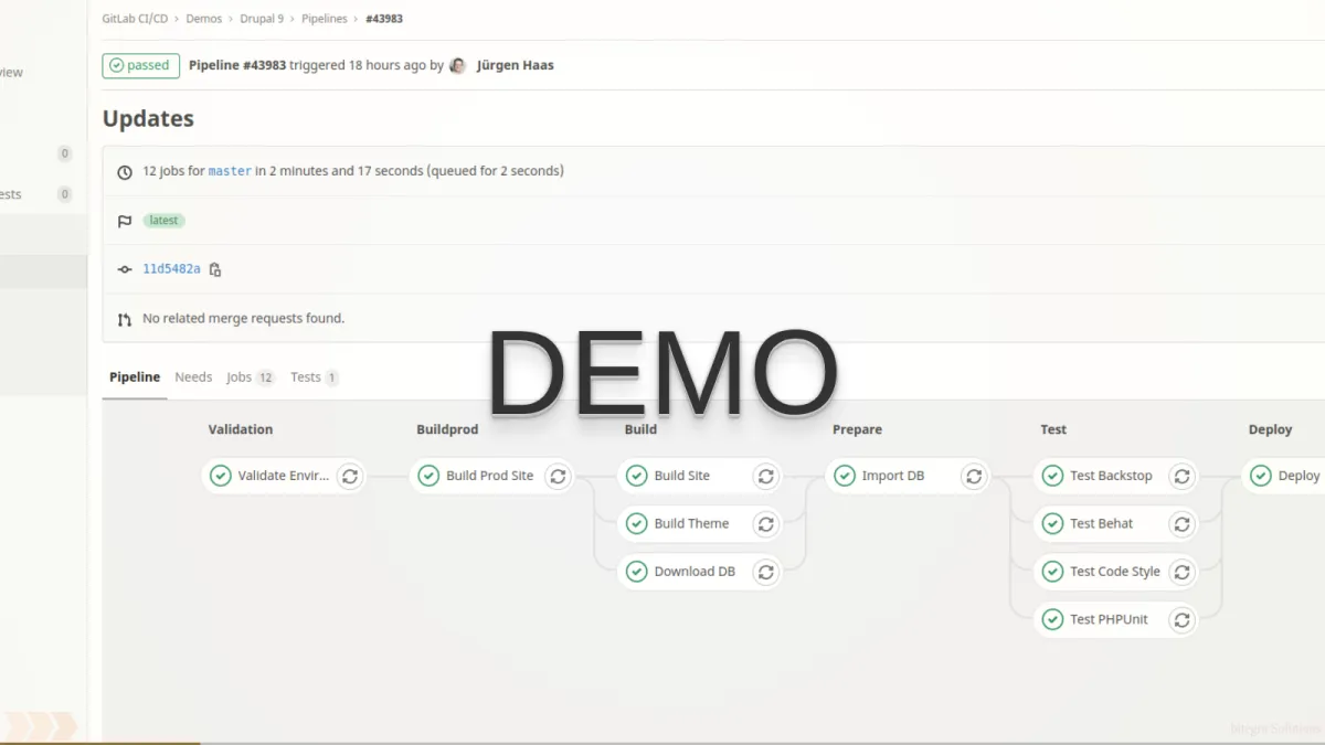 Screenshot: Drupal CI/CD mit GitLab (slide 2)