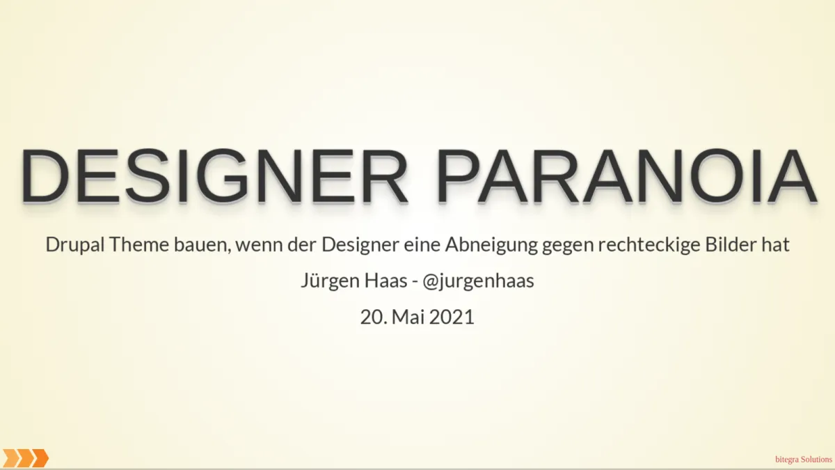 Screenshot: Designer Paranoia (slide 0)
