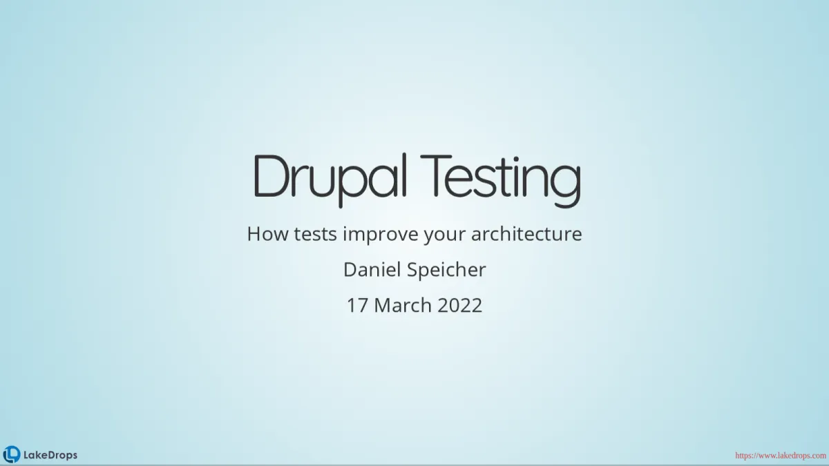 Screenshot: Drupal Testing (slide 0)