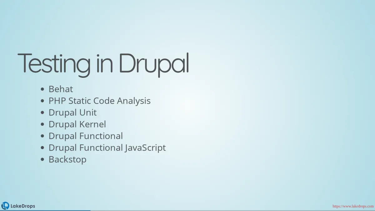 Screenshot: Drupal Testing (slide 3)