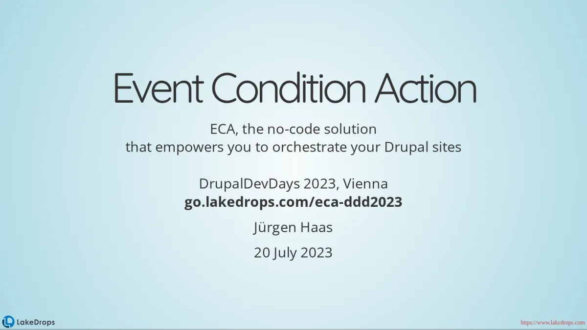 Screenshot: Event Condition Action (slide 0)
