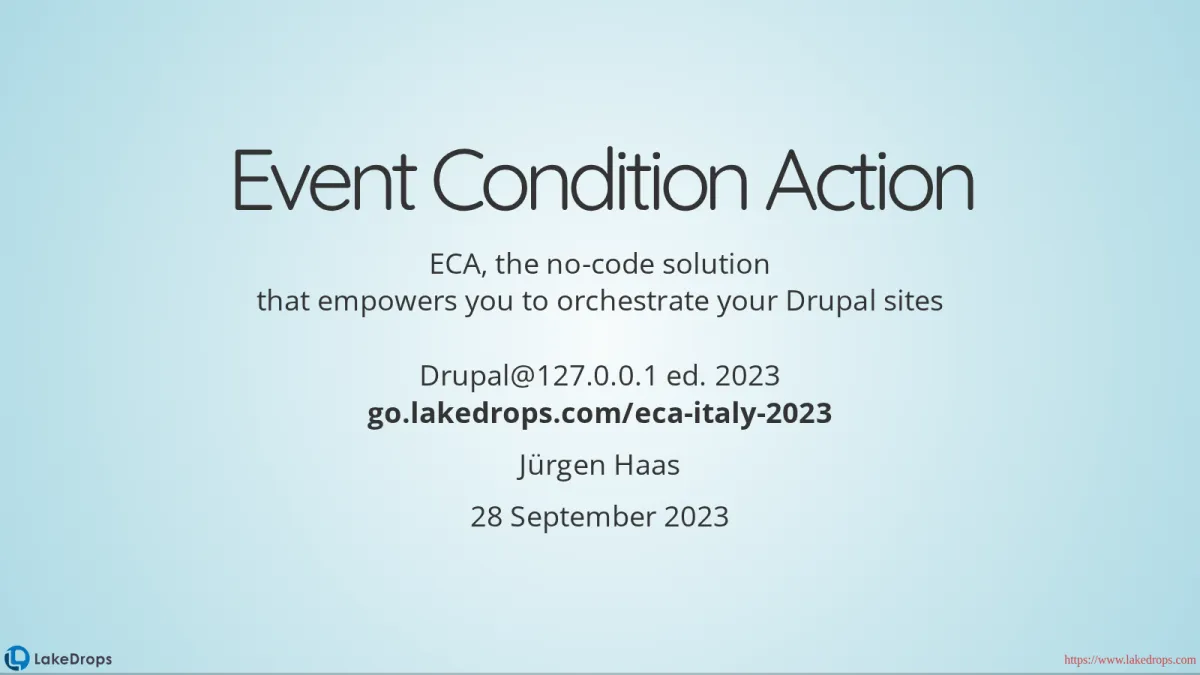 Screenshot: Event Condition Action (slide 0)