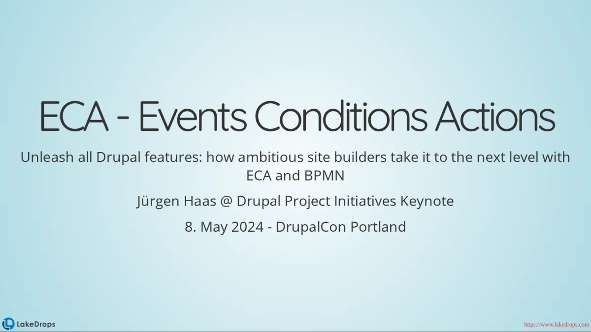 Screenshot: ECA - Events Conditions Actions (slide 0)