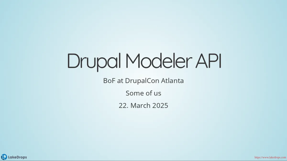 Screenshot: Drupal Modeler API (slide 0)