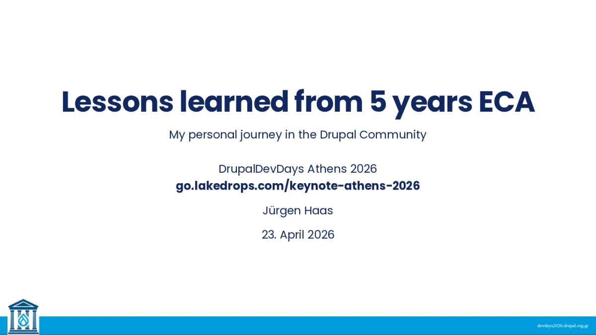 Screenshot: Lessons learned from 5 years ECA (slide 0)