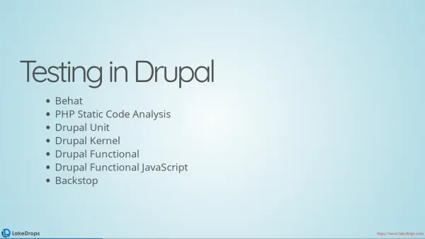 Screenshot: Drupal Testing (slide 3)